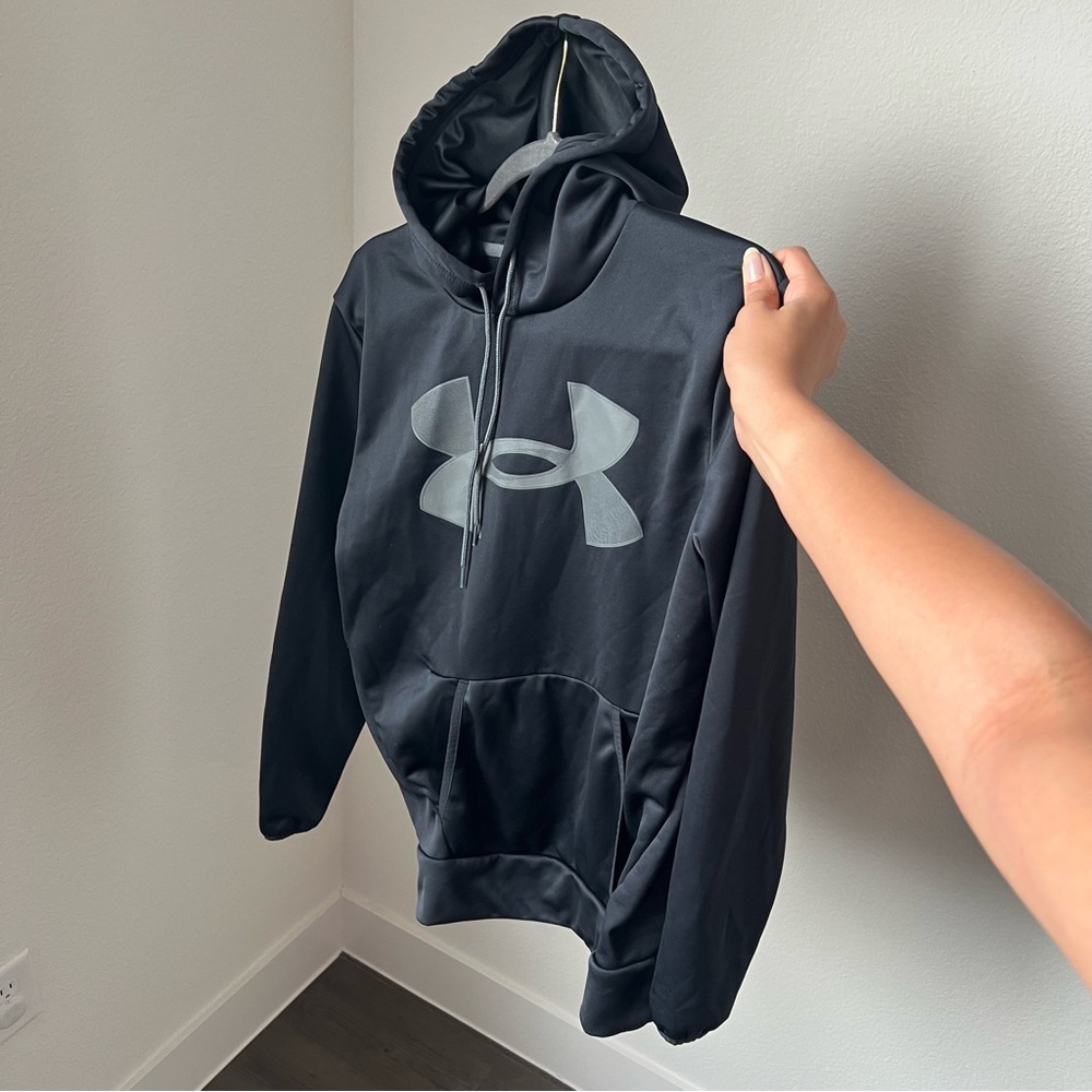 Under Armour Black and Gray Logo Hoodie